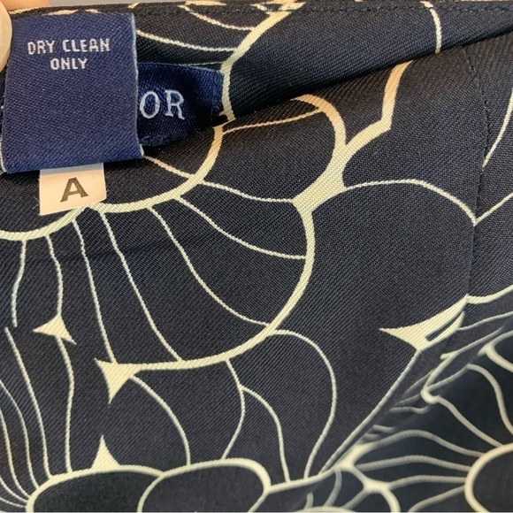 Vintage Ann Taylor 100% Silk  Black Ivory Floral Pencil Skirt 90s Y2K sz 6 - Picture 8 of 9